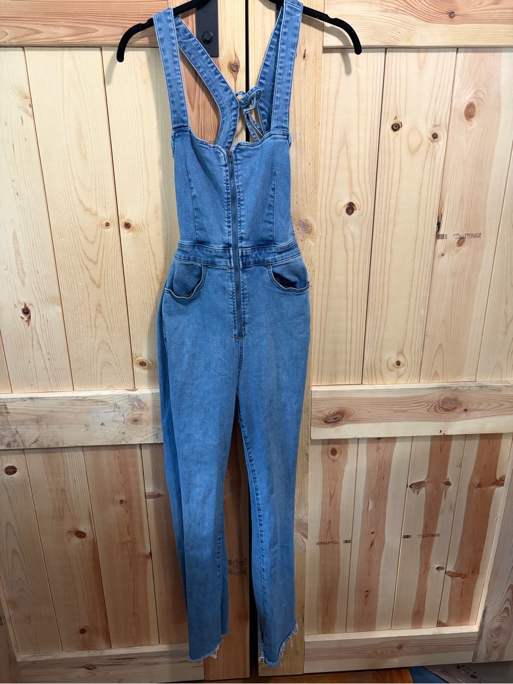 Free People CRVY 2nd Ave One Piece Denim Jumpsuit We The Free Overalls Size 6